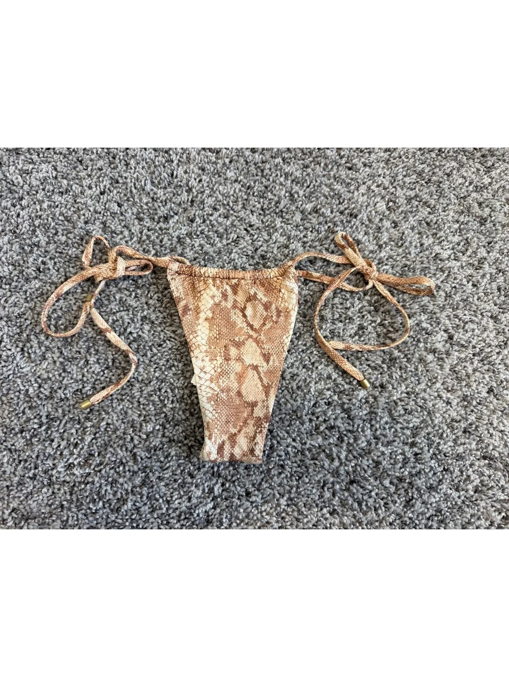 Vitamin A NWT Tie Side Animal Print Brown Tone Swimwear Bottom Women's Size XS